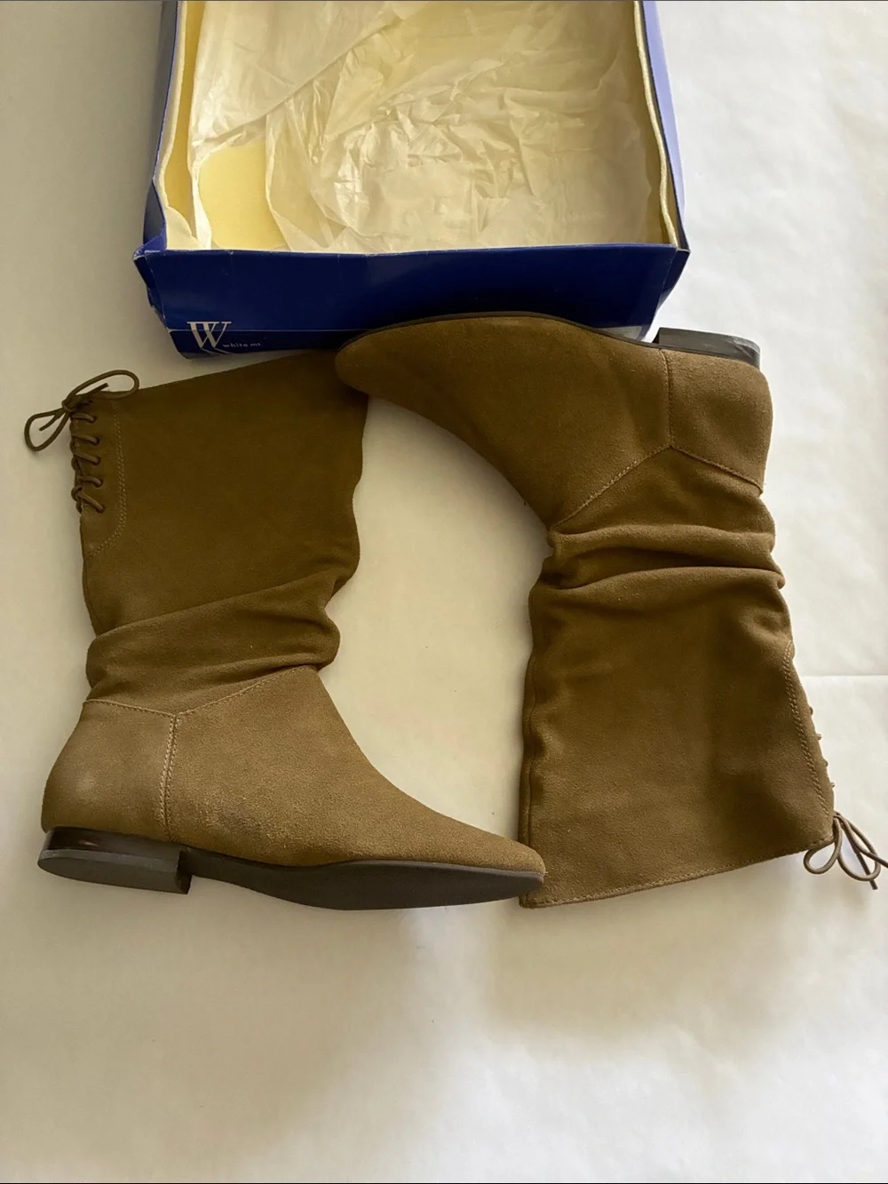 White Mountain Taupe Stretch Boots